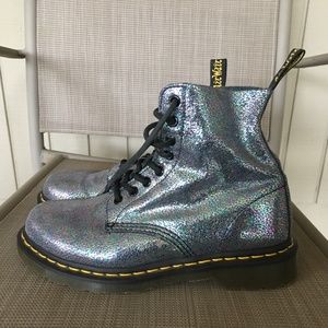 DR MARTENS PASCAL SPARKLE IRIDESCENT CRACKLE BOOTS